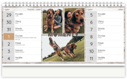 Stolní fotokalendář s vlastními jmény - Wood 