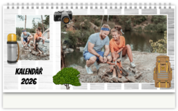 Stolní fotokalendář s vlastními jmény - Camping color