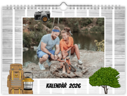 Fotokalendár nástenný mesačný na šírku - Camping color 