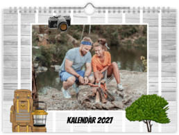 Fotokalendár nástenný mesačný na šírku - Camping color 