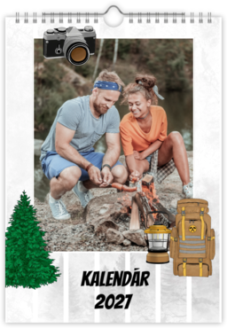 Fotokalendar nástenný mesačný na výšku z fotiek - Camping color