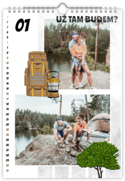 Fotokalendar nástenný mesačný na výšku z fotiek - Camping color