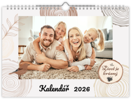 Fotokalendár nástenný mesačný na šírku - Wood ring 