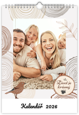Fotokalendář nástěnný na výšku - Wood ring 