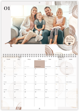 Nástěnný plánovací fotokalendář - Wood ring