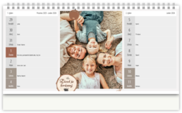 Stolní fotokalendář s vlastními jmény - Wood ring