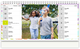 Stolní fotokalendář s vlastními jmény - Color Mosaik 