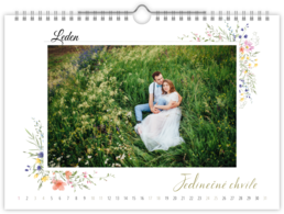 Fotokalendár nástenný mesačný na šírku - Minimalist meadow 