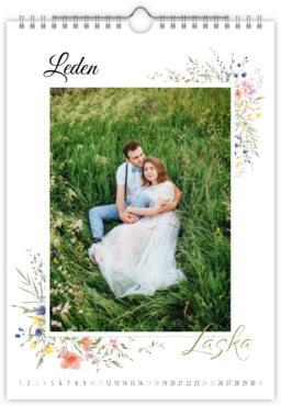 Fotokalendar nástenný mesačný na výšku z fotiek - Minimalist meadow 