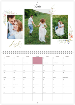 Nástenný plánovací fotokalendar - Minimalist meadow