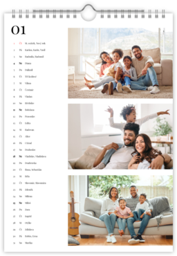 Fotokalendar nástenný mesačný na výšku z fotiek - Family home