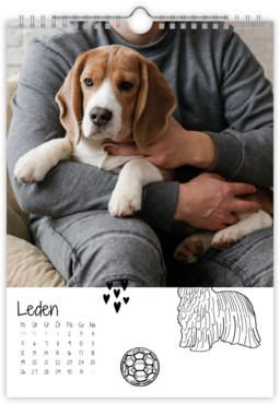 Fotokalendar nástenný mesačný na výšku z fotiek - Dog