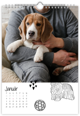 Fotokalendar nástenný mesačný na výšku z fotiek - Dog