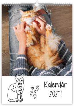 Fotokalendar nástenný mesačný na výšku z fotiek - Cat 