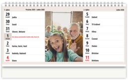 Stolní fotokalendář s vlastními jmény - Senior 