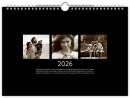 Fotokalendár nástenný mesačný na šírku - Minimalist Dark 