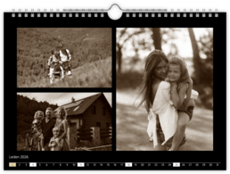 Fotokalendár nástenný mesačný na šírku - Minimalist Dark 