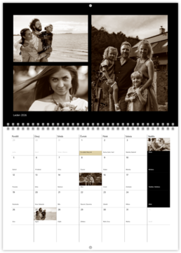 Nástenný plánovací fotokalendar - Minimalist Dark