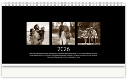 Stolní fotokalendář s vlastními jmény - Minimalist Dark 