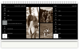 Stolní fotokalendář s vlastními jmény - Minimalist Dark 