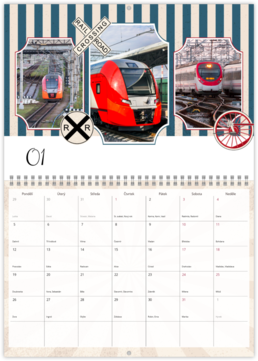 Nástenný plánovací fotokalendar - Vlaky