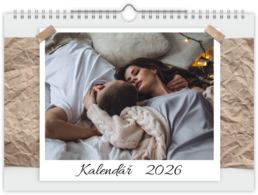 Fotokalendár nástenný mesačný na šírku - Pomačkaný papier