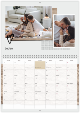 Nástenný plánovací fotokalendar - Pomačkaný papier