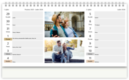 Stolní fotokalendář s vlastními jmény - Nádych