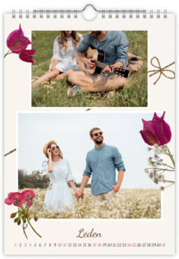 Fotokalendar nástenný mesačný na výšku z fotiek - Dry flowers