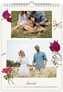 Fotokalendar nástenný mesačný na výšku z fotiek - Dry flowers