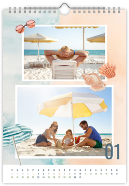 Fotokalendar nástenný mesačný na výšku z fotiek - Beach