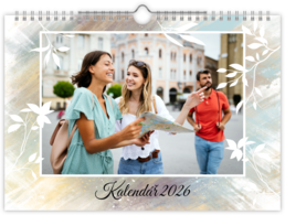 Fotokalendár nástenný mesačný na šírku - Farebná textúra