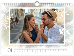 Fotokalendár nástenný mesačný na šírku - Farebná textúra