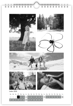 Fotokalendar nástenný mesačný na výšku z fotiek - Ležérne kvety