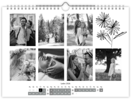Fotokalendár nástenný mesačný na šírku - Ležérne kvety