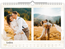 Fotokalendár nástenný mesačný na šírku - Soft weding