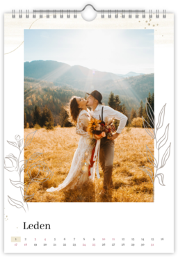 Fotokalendar nástenný mesačný na výšku z fotiek - Soft weding