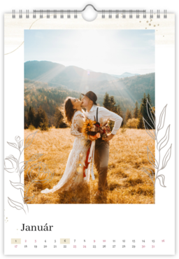 Fotokalendar nástenný mesačný na výšku z fotiek - Soft weding