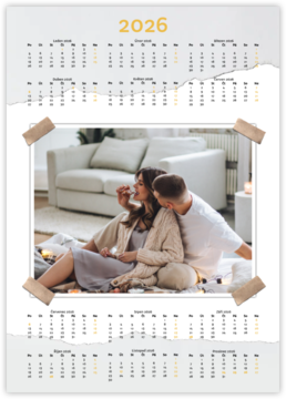 ročný fotokalendár ako plagát - Pokrčený papier