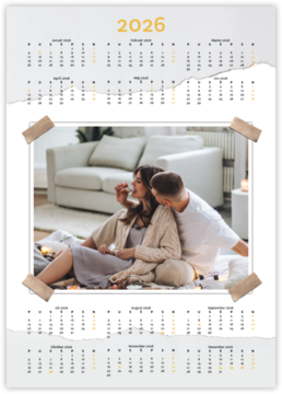 ročný fotokalendár ako plagát - Pokrčený papier