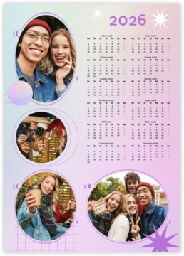 ročný fotokalendár ako plagát - Gradient modern