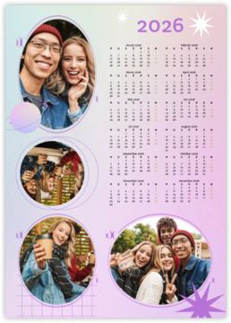 ročný fotokalendár ako plagát - Gradient modern