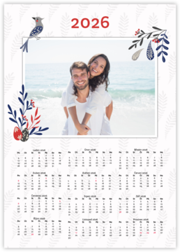 ročný fotokalendár ako plagát - Modročervená jar