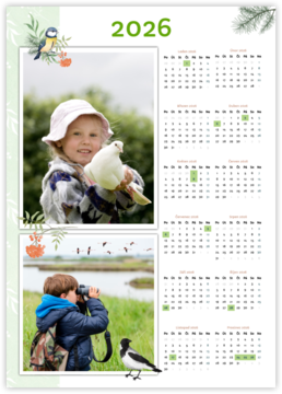 ročný fotokalendár ako plagát - Vtáčiky