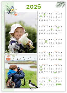ročný fotokalendár ako plagát - Vtáčiky