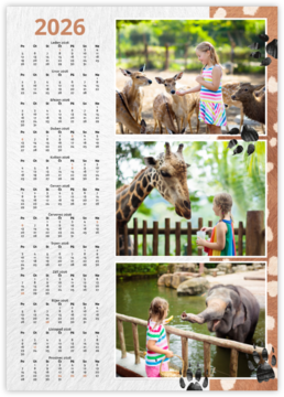 ročný fotokalendár ako plagát - Zoo