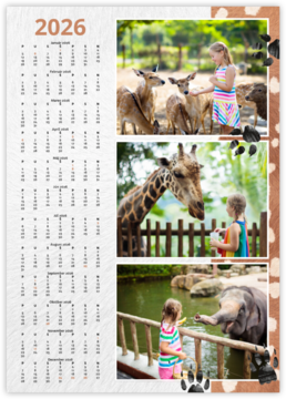ročný fotokalendár ako plagát - Zoo
