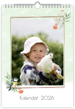 Fotokalendar nástenný mesačný na výšku z fotiek - Vtáčiky