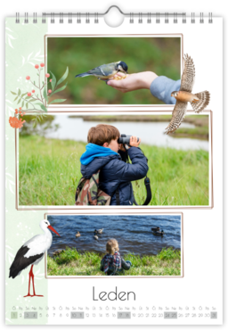 Fotokalendar nástenný mesačný na výšku z fotiek - Vtáčiky