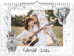 Fotokalendár nástenný mesačný na šírku - Safari babies